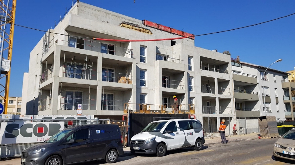 Le Jardin de Diane, Bron (69500)  - Fin du gros œuvre du bâtiment